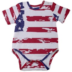 Flag Usa Unite Stated America Baby Short Sleeve Bodysuit by uniart180623