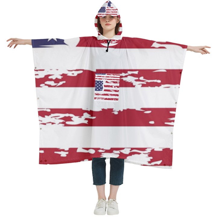 Flag Usa Unite Stated America Women s Hooded Rain Ponchos