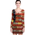 Usa Flag United States Long Sleeve Velvet Bodycon Dress View1