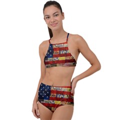 Usa Flag United States Halter Tankini Set by uniart180623