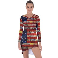 Usa Flag United States Asymmetric Cut-out Shift Dress by uniart180623