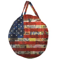 Usa Flag United States Giant Round Zipper Tote by uniart180623