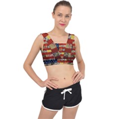 Usa Flag United States V-back Sports Bra by uniart180623