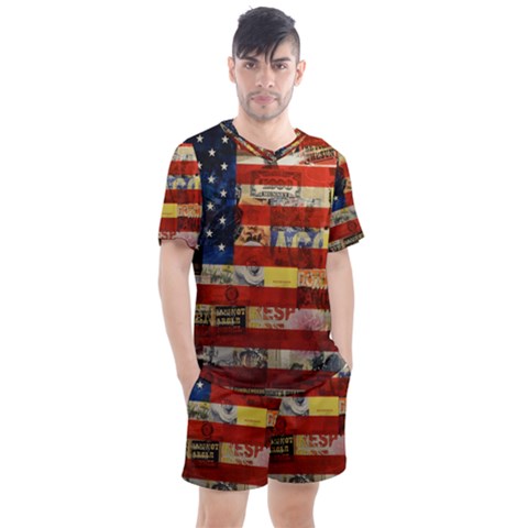 Usa Flag United States Men s Mesh Tee And Shorts Set by uniart180623