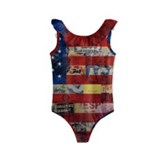 Usa Flag United States Kids  Frill Swimsuit by uniart180623