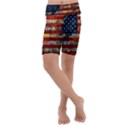 Usa Flag United States Kids  Lightweight Velour Cropped Yoga Leggings View1