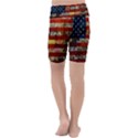 Usa Flag United States Kids  Lightweight Velour Cropped Yoga Leggings View4