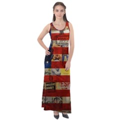 Usa Flag United States Sleeveless Velour Maxi Dress by uniart180623