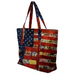 Usa Flag United States Zip Up Canvas Bag by uniart180623