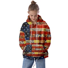 Usa Flag United States Kids  Oversized Hoodie by uniart180623