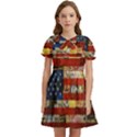 Usa Flag United States Kids  Bow Tie Puff Sleeve Dress View1