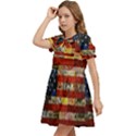 Usa Flag United States Kids  Bow Tie Puff Sleeve Dress View3