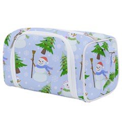 New Year Christmas Snowman Pattern, Toiletries Pouch by uniart180623