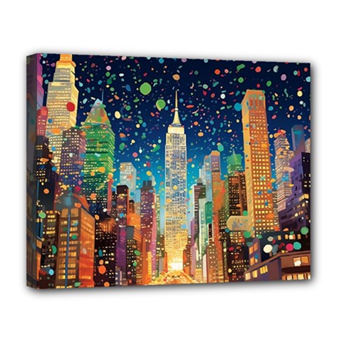 New York Confetti City Usa Canvas 14  X 11  (stretched) by uniart180623