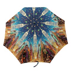 New York Confetti City Usa Folding Umbrellas by uniart180623