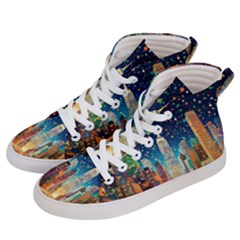 New York Confetti City Usa Men s Hi-top Skate Sneakers by uniart180623