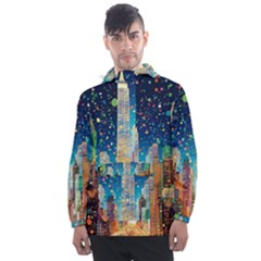 New York Confetti City Usa Men s Front Pocket Pullover Windbreaker by uniart180623