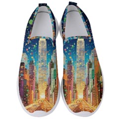 New York Confetti City Usa Men s Slip On Sneakers by uniart180623