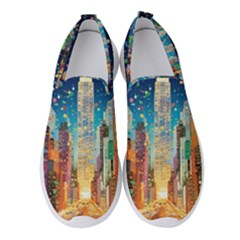 New York Confetti City Usa Women s Slip On Sneakers by uniart180623