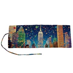 New York Confetti City Usa Roll Up Canvas Pencil Holder (s) by uniart180623