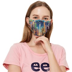 New York Confetti City Usa Fitted Cloth Face Mask (adult) by uniart180623