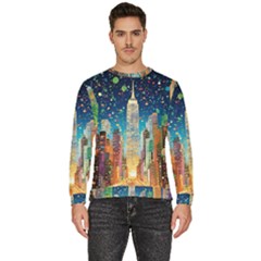 New York Confetti City Usa Men s Fleece Sweatshirt by uniart180623