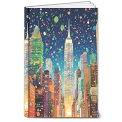 New York Confetti City Usa 8  X 10  Hardcover Notebook