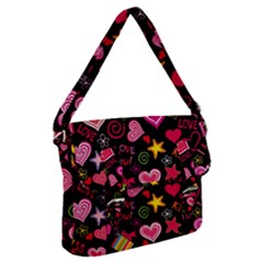 Multicolored Love Hearts Kiss Romantic Pattern Buckle Messenger Bag by uniart180623