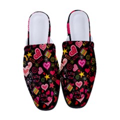 Multicolored Love Hearts Kiss Romantic Pattern Women s Classic Backless Heels by uniart180623