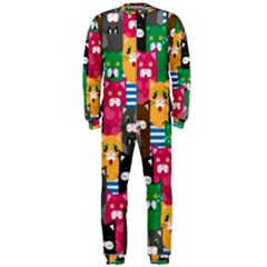 Cat Funny Colorful Pattern Onepiece Jumpsuit (men) by uniart180623