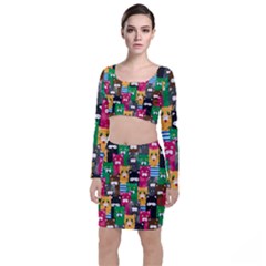 Cat Funny Colorful Pattern Top And Skirt Sets by uniart180623