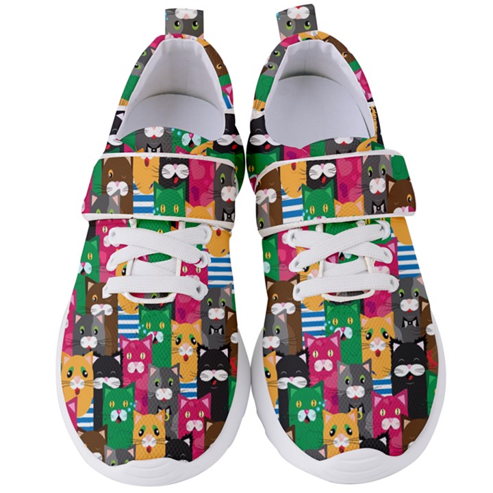 Cat Funny Colorful Pattern Women s Velcro Strap Shoes