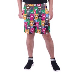 Cat Funny Colorful Pattern Men s Pocket Shorts by uniart180623