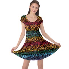 Patterns Rainbow Cap Sleeve Dress by uniart180623