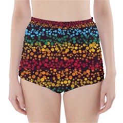 Patterns Rainbow High-waisted Bikini Bottoms by uniart180623