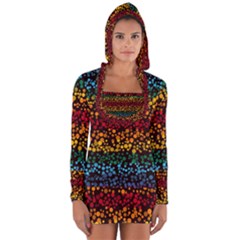 Patterns Rainbow Long Sleeve Hooded T-shirt by uniart180623