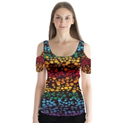 Patterns Rainbow Butterfly Sleeve Cutout Tee 