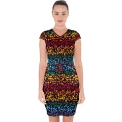 Patterns Rainbow Capsleeve Drawstring Dress  by uniart180623