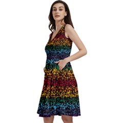 Patterns Rainbow Sleeveless V-neck Skater Dress With Pockets by uniart180623