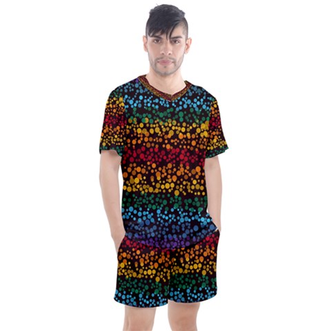 Patterns Rainbow Men s Mesh Tee And Shorts Set by uniart180623