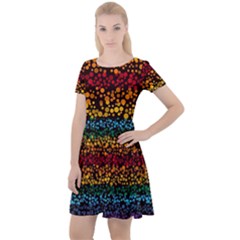 Patterns Rainbow Cap Sleeve Velour Dress  by uniart180623