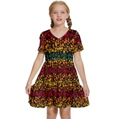 Patterns Rainbow Kids  Short Sleeve Tiered Mini Dress by uniart180623