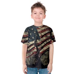 Flag Usa American Flag Kids  Cotton Tee