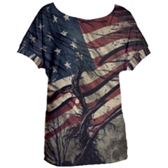 Flag Usa American Flag Women s Oversized Tee by uniart180623