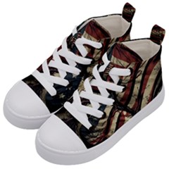 Flag Usa American Flag Kids  Mid-top Canvas Sneakers by uniart180623