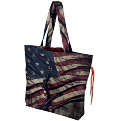 Flag Usa American Flag Drawstring Tote Bag by uniart180623