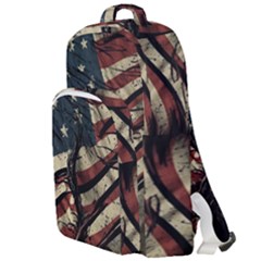 Flag Usa American Flag Double Compartment Backpack