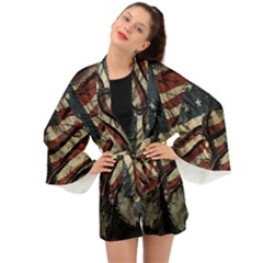 Flag Usa American Flag Long Sleeve Kimono by uniart180623