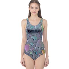 Glass Drops Rainbow One Piece Swimsuit by uniart180623