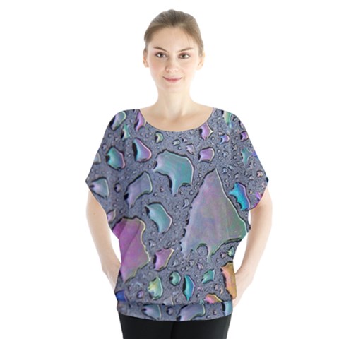 Glass Drops Rainbow Batwing Chiffon Blouse by uniart180623